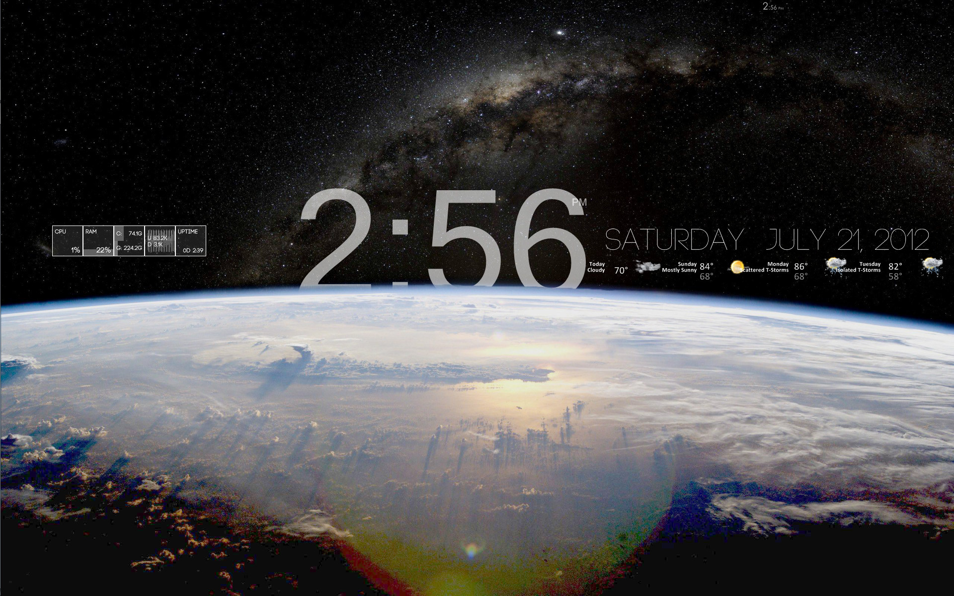 Big Earth Rainmeter Skin