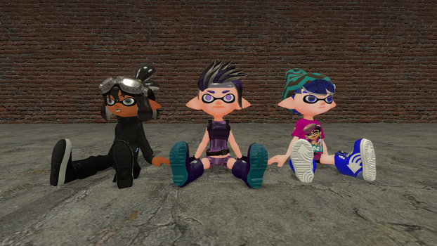 Splatoon Agents in Clock Cleaners (Females) by 0640carlos2 on DeviantArt