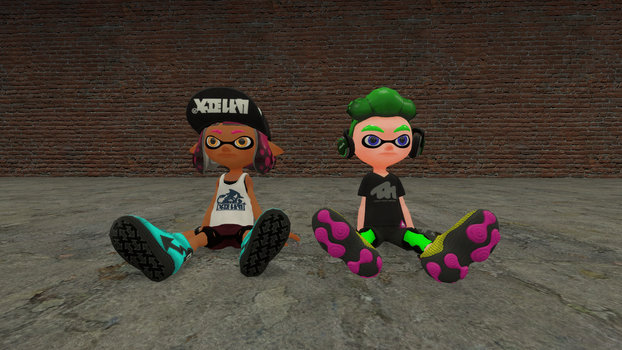 Splatoon Agents in Clock Cleaners (Females) by 0640carlos2 on DeviantArt