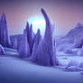 AI-Art: Alien Snowy Landscape