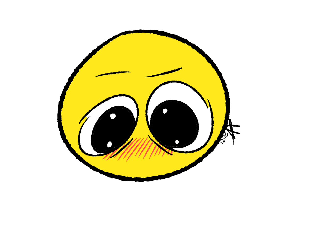 Blushing Emoji by Aliencat121 on DeviantArt