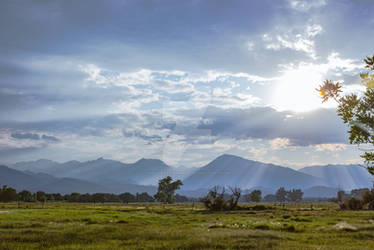 Farm land and Sun rays