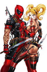 Harley Quinn and Deadpool, J. Tyndall by ulamosart