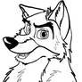 Balto-style wolf lineart