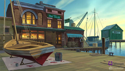 June's Journey Concept Art - the Dry Dock Pub