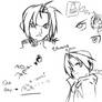 Edward Elric Sketches + Chibi Aru