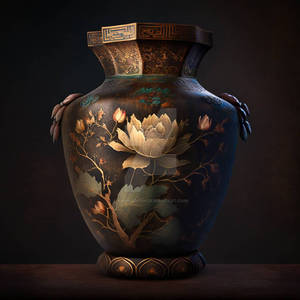 Decorative vase with Lotus details v.2