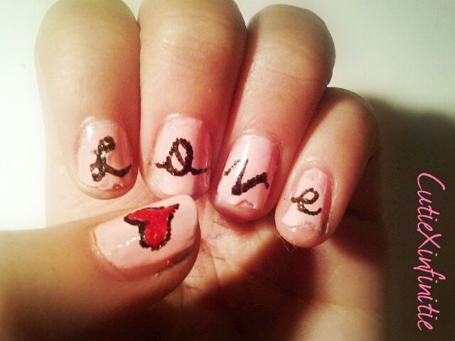 Valentines Day Love Nails! by CutieXinfinitie