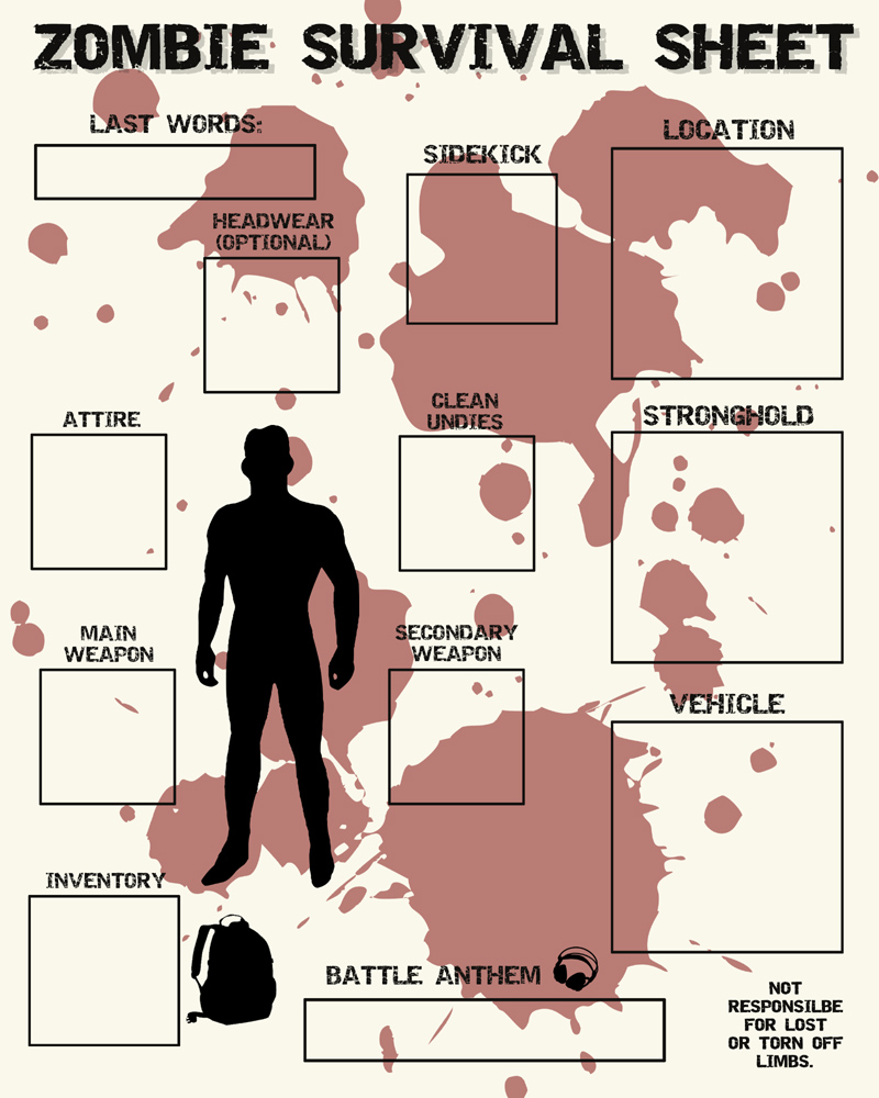 Zombie Survival Sheet Male