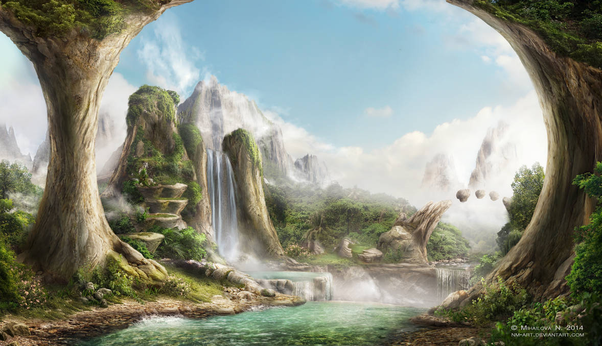 Valley of waterfalls by NM-art