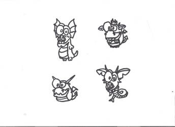 Chibi Cartoon Dragons