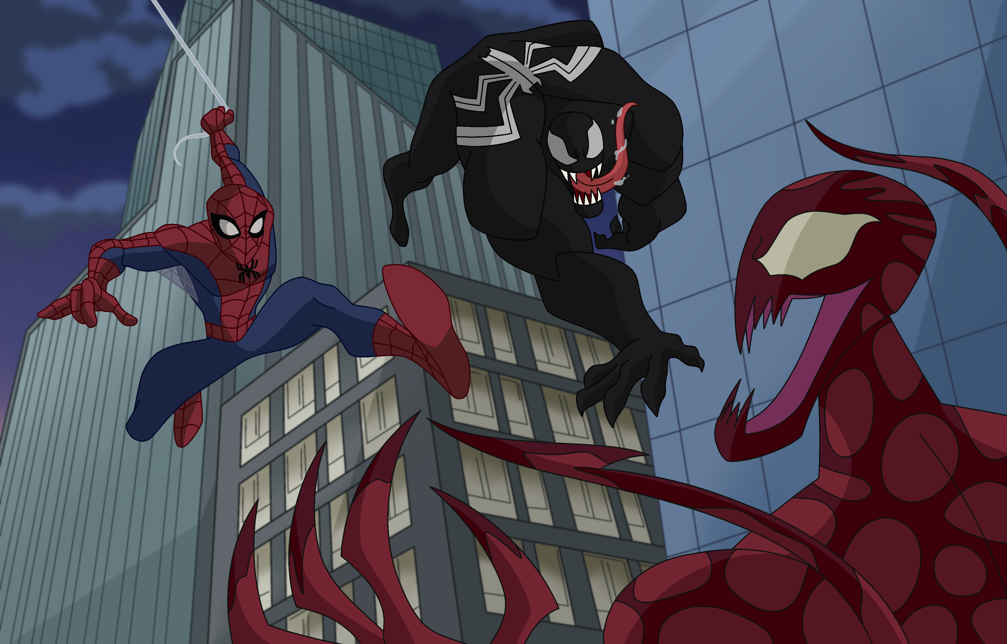 Spidey and Venom vs Carnage by Lunamidnight1998 on DeviantArt