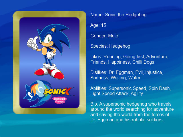 Sonic X: FIU eye-catch card: Sonic by bvge on DeviantArt