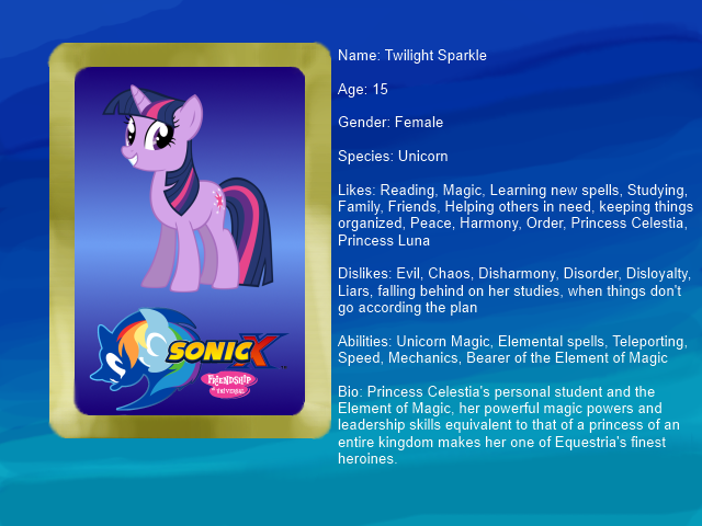 Sonic X: FIU eye-catch card: Twilight Sparkle