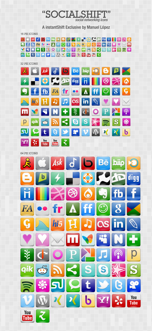 SocialShift Social icon set by emey87