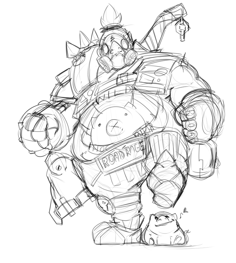 Overwatch Roadhog Sketch By Mrkelzack On Deviantart