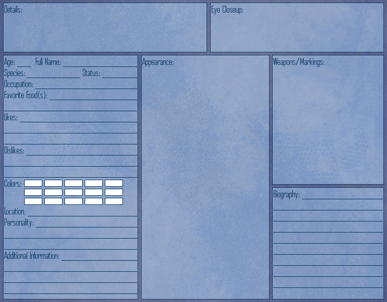 Character Reference Sheet