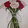 roses in a jar