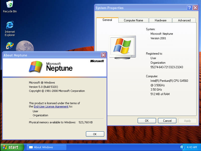 Windows Neptune Build 5320 NT Version 5.0 by MLGFranklin on DeviantArt