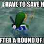 Link has his priorities straight...