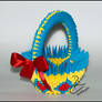 mikaglo Origami modular Basket Easter blue