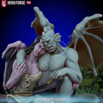 Angela and Broadway - Gargoyles Hero Forge by TreAsterischi
