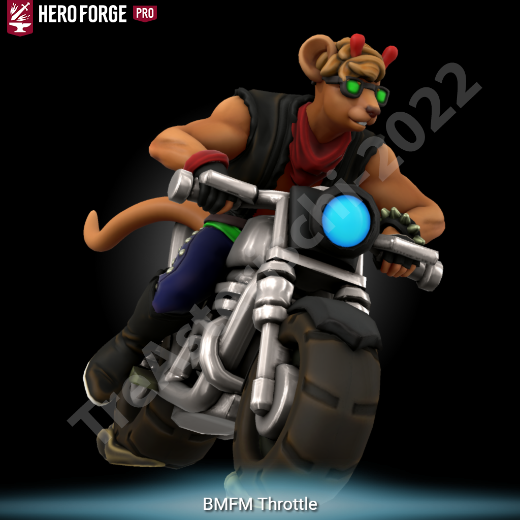 Throttle Mouse Biker Mice from Mars - Throttle Hero-Forge by TreAsterischi on DeviantArt