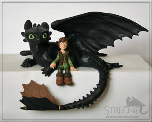 Toothless and Hiccup Sculpture