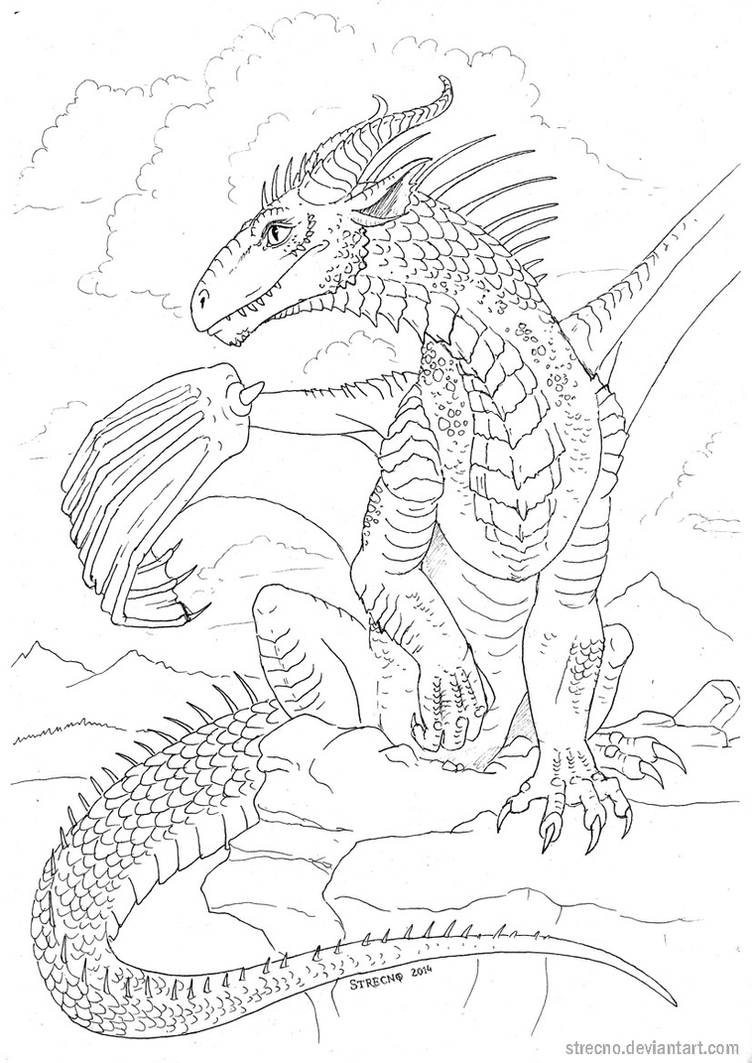 Dragon Coloring Page By Strecno On Deviantart
