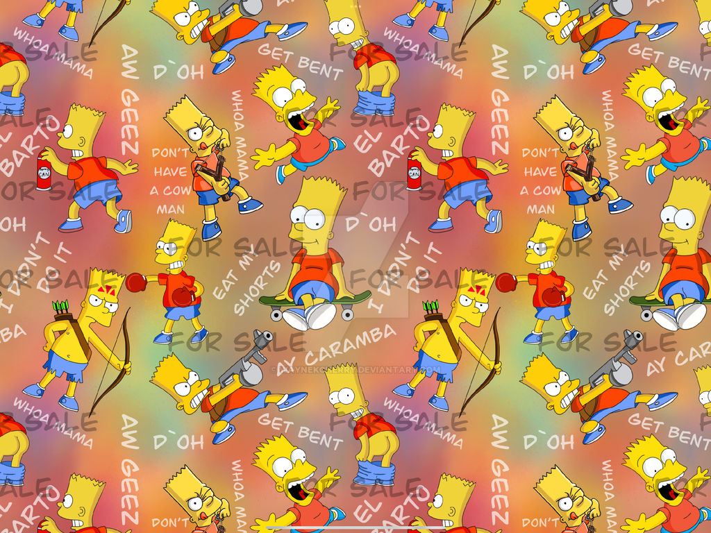 Color Inverted Bart Simpson Bart Simpson seamless design for sale by waynekcherry on DeviantArt