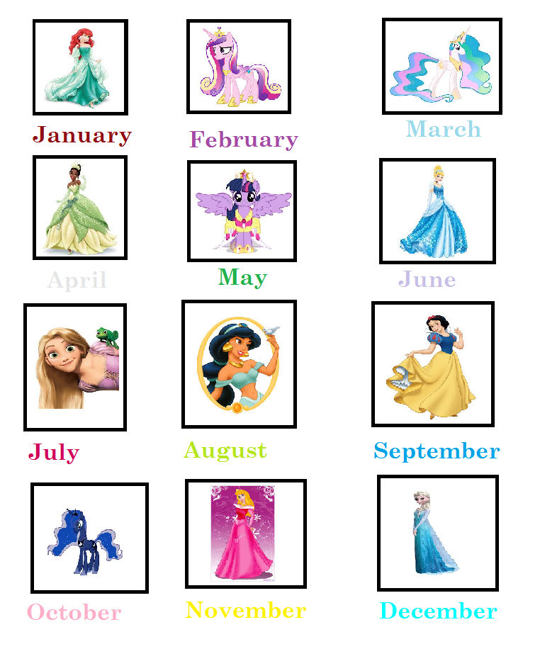 Disney princess,Disney queen and mlp birth month by Marbar23 on DeviantArt
