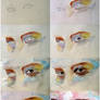 Watercolor eye study, step by step