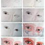 Watercolor eyes in flesh tone tutorial