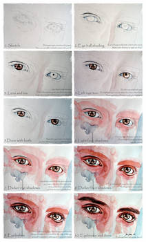 Watercolor eyes in flesh tone tutorial