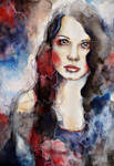 Timebomb, watercolor portrait speed painting by jane-beata