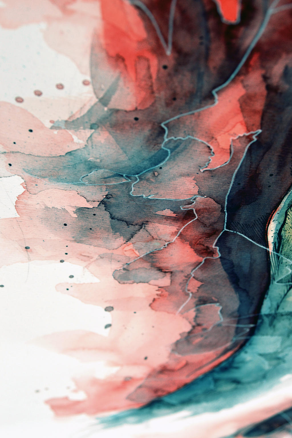 Watercolor, gel pen texture IV