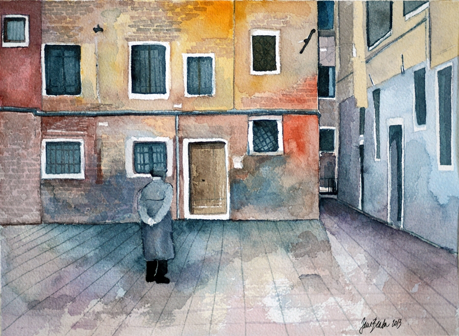 Old man, city-scape - 15th day by jane-beata Old man, city-scape - 15th day by jane-beata