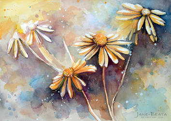 Purple Dream Garden, watercolor study by jane-beata