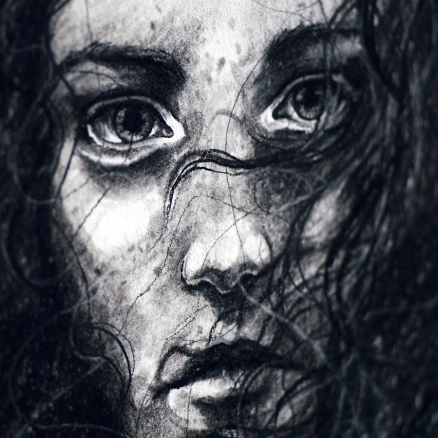 Charcoal study, detail