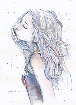 Breeze (version II), large watercolor painting