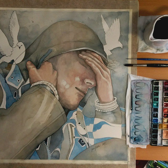 Work in progress, watercolor