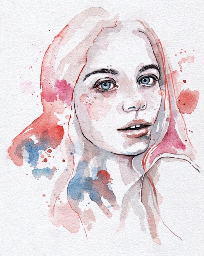 Singing of passion, watercolor painting