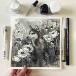 Inktober 2019, Day 6 - Husky by jane-beata