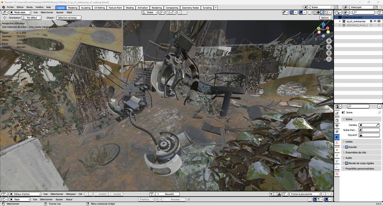 Portal 2 / Glados Wake Up / on Blender by Inkwell-Island on DeviantArt