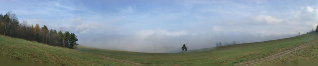 Morning fog november panorama