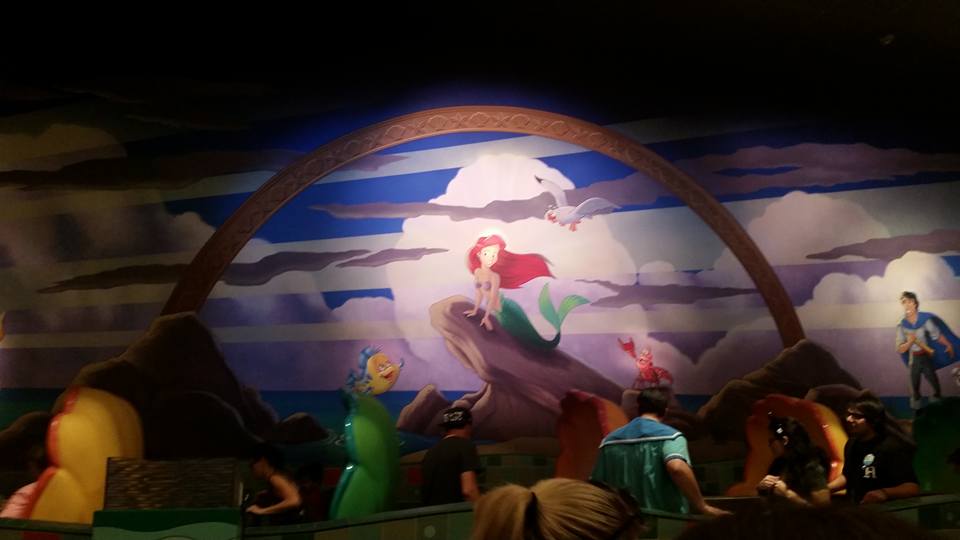 the sea shell carts in the little mermaid ride