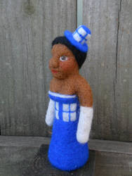 Needle Felted Tardis Girl