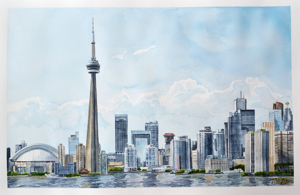 Toronto Skyline Watercolor