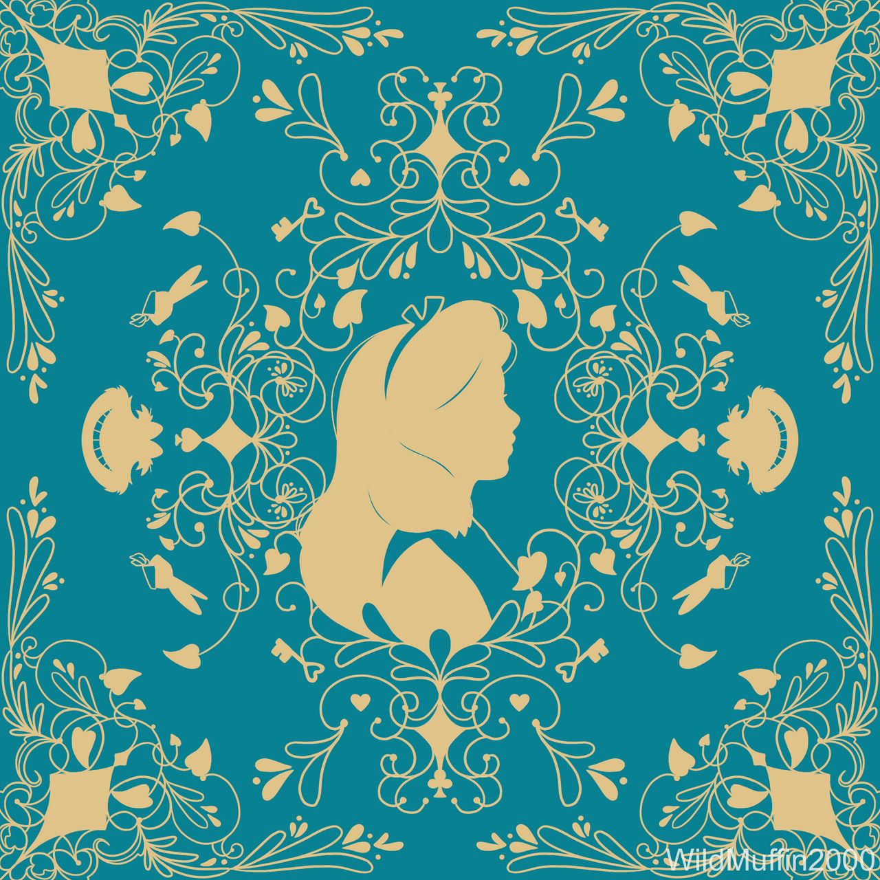 Alice in Wonderland pattern by WildMuffin2000 on DeviantArt