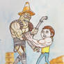 Morty and Armothy battle a mutant.
